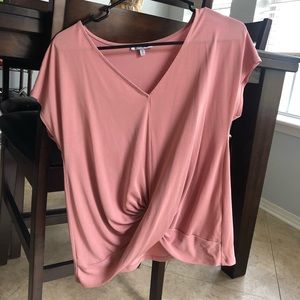 Fashion Nova twisted front blouse.